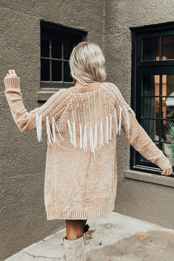 Cider Falls Chenille Cardigan In Camel - Image 8
