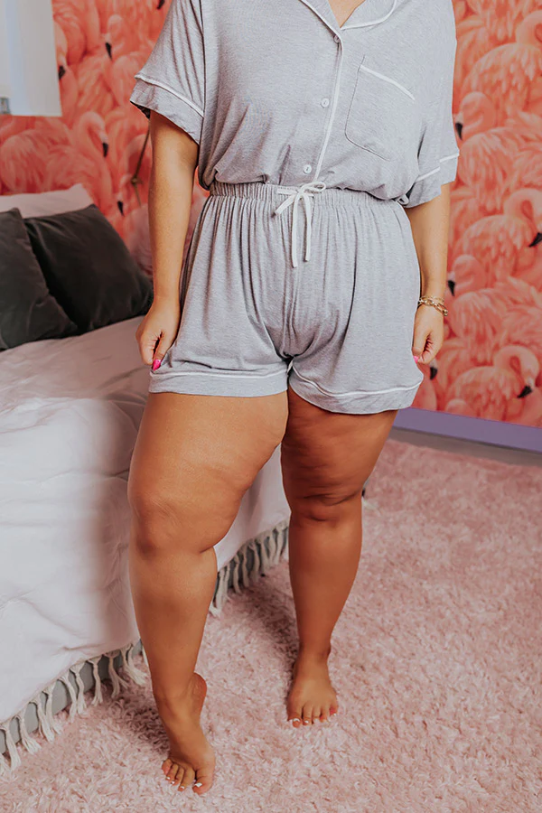 Classic Cuddles Pajama Shorts In Grey Curves - Image 2