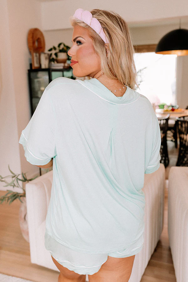 Classic Cuddles Pajama Top In Mint Curves - Image 3
