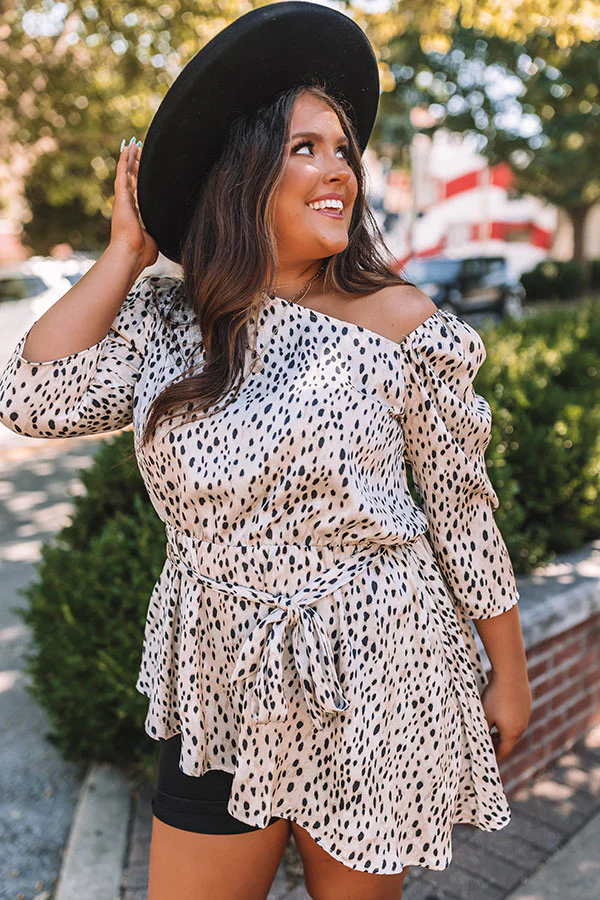 Classy And Confident Cheetah Print Top In Birch Curves - Image 3
