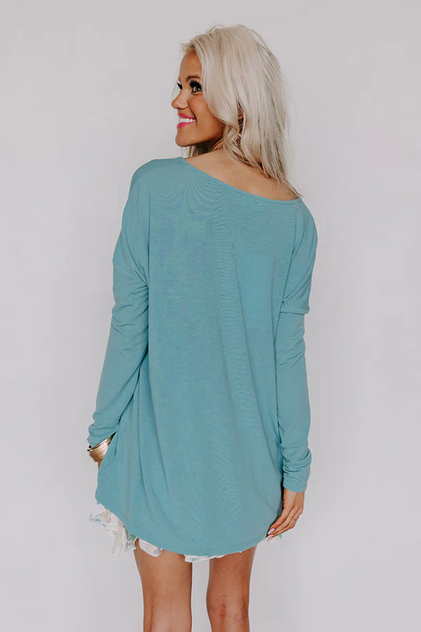 Closer To Home Shift Top in Light Turquoise - Image 4
