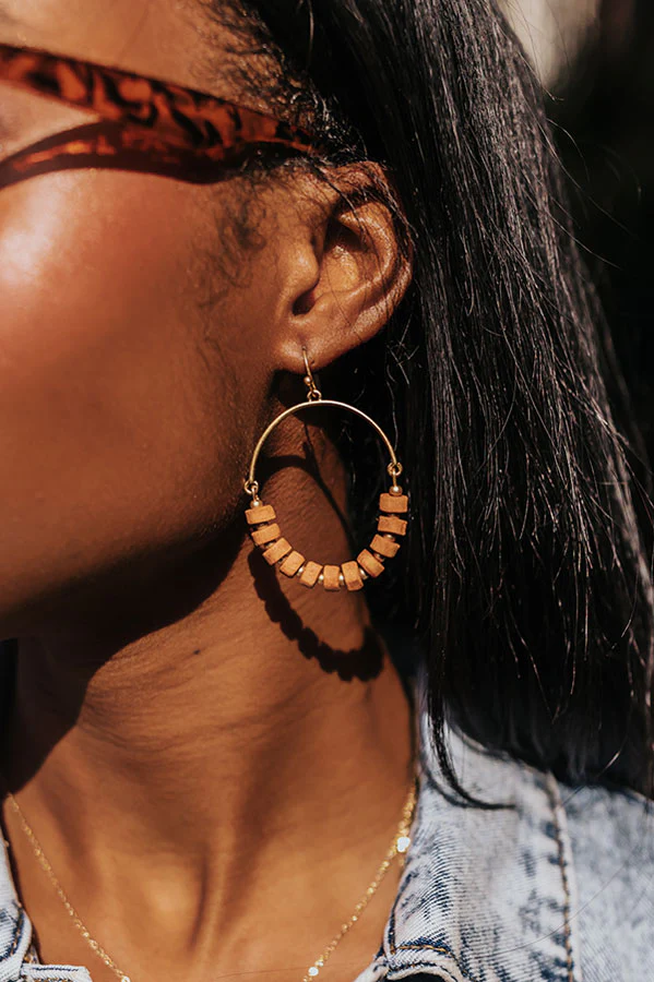 Coastal Caravan Earrings In Tan - Image 2