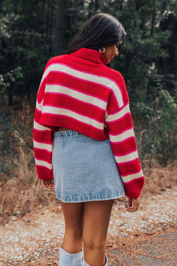 Comfy Glam Stripe Crop Sweater - Image 4