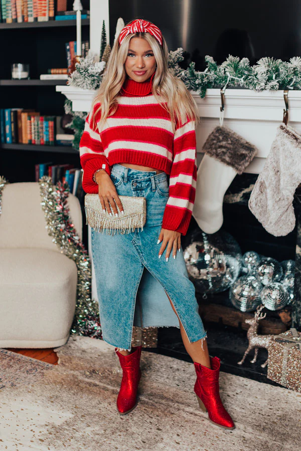 Comfy Glam Stripe Crop Sweater - Image 8