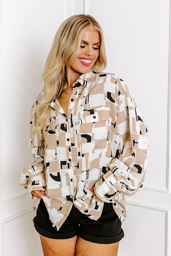 Confidence On Speed Dial Shift Top in Khaki Curves - Image 2