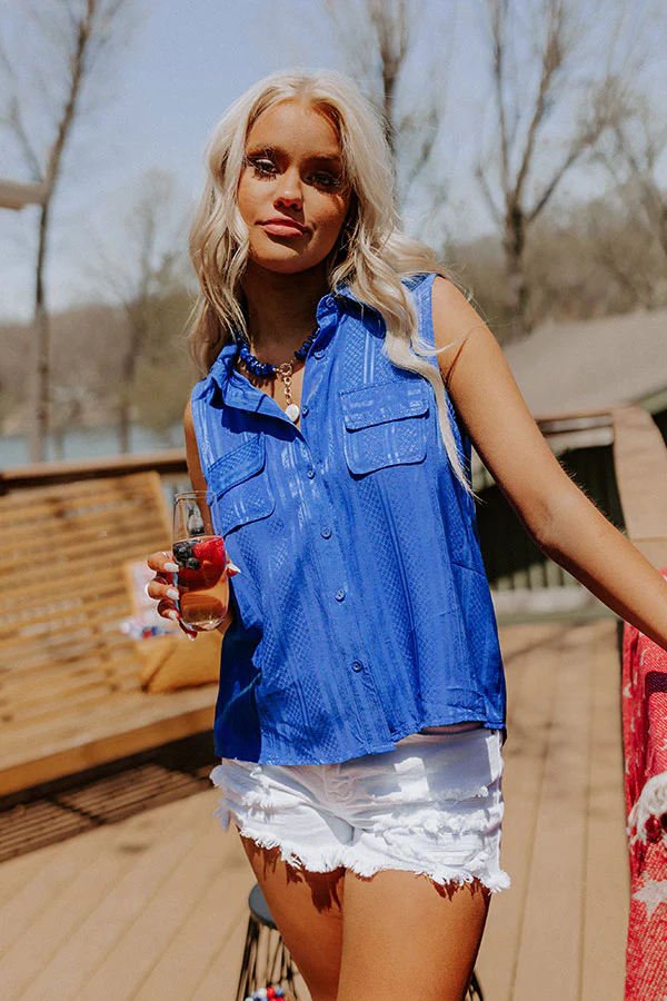Countdown To The Weekend Shift Top In Royal Blue - Image 3