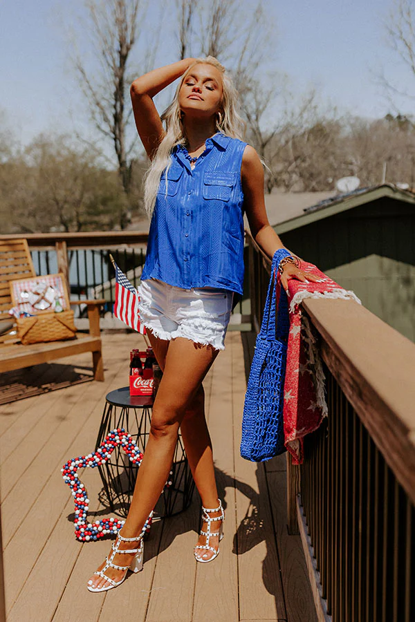Countdown To The Weekend Shift Top In Royal Blue - Image 4