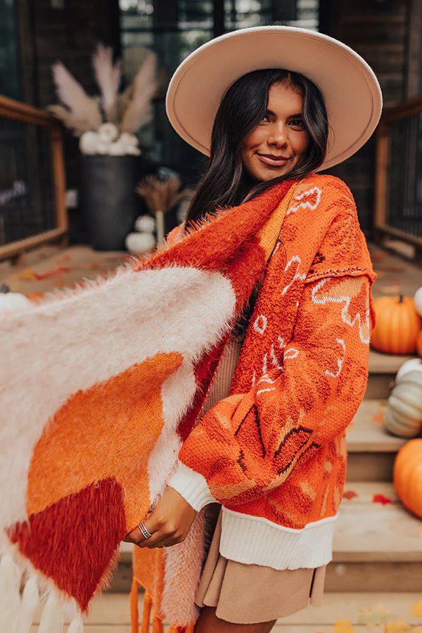 Cozier Than Most Eyelash Knit Scarf In Rust - Image 2