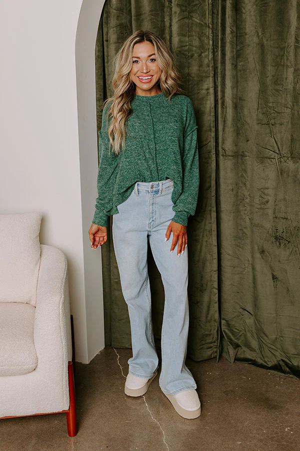 Cozy Daydream Ultra Soft Sweater In Green - Image 2