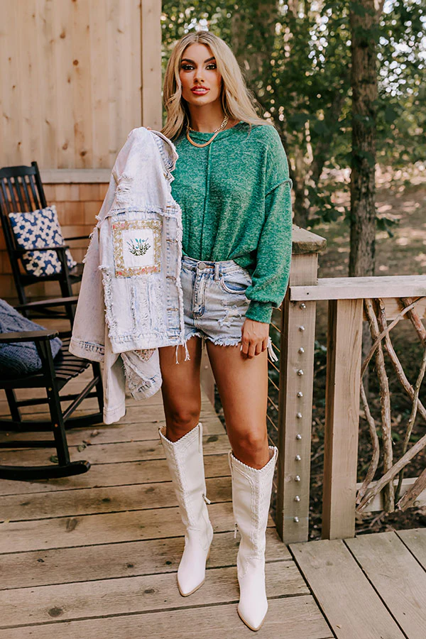 Cozy Daydream Ultra Soft Sweater In Green - Image 6