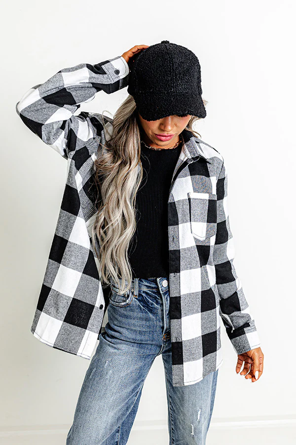 Cozy Outing Sherpa Baseball Cap in Black - Image 2