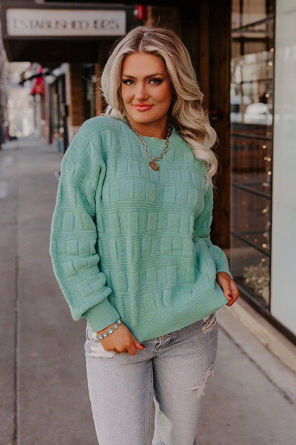 Crackling Fire Knit Sweater In Mint - Image 3