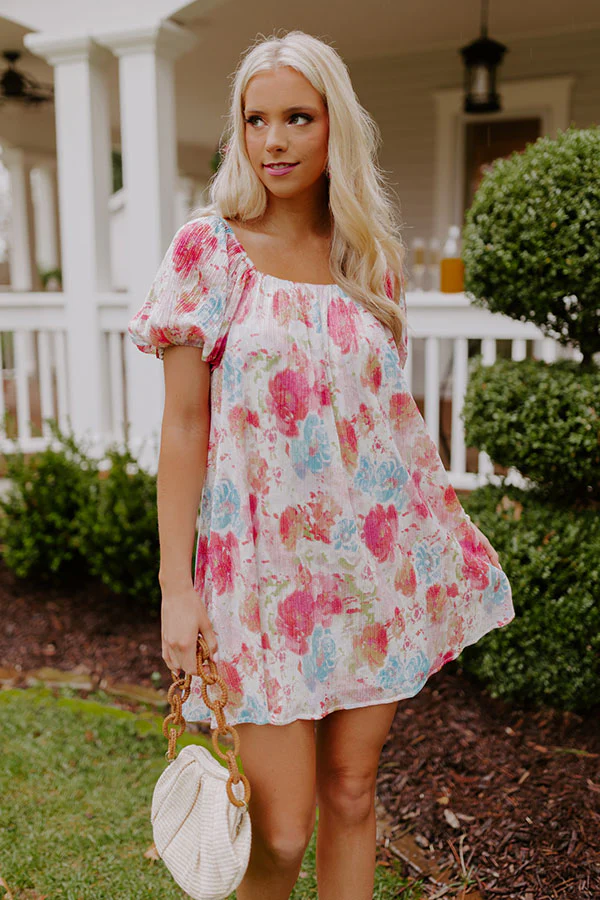 Create Your Dream Life Floral Shift Dress In Pink - Image 7