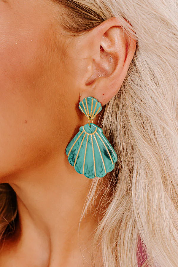 Cue The Coast Earrings in Green - Image 2