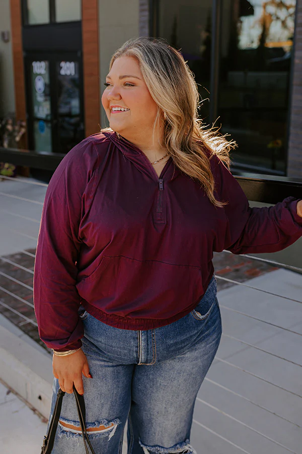 Daily Dedication Butter Soft Hoodie In Royal Plum Curves - Image 2