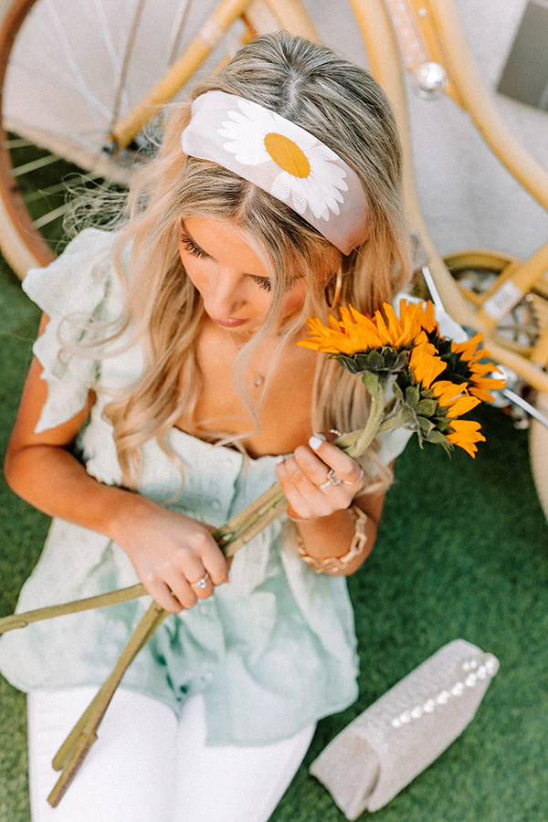 Daisy Fields Hair Scarf in Champagne - Image 3