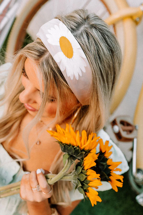 Daisy Fields Hair Scarf in Champagne - Image 4