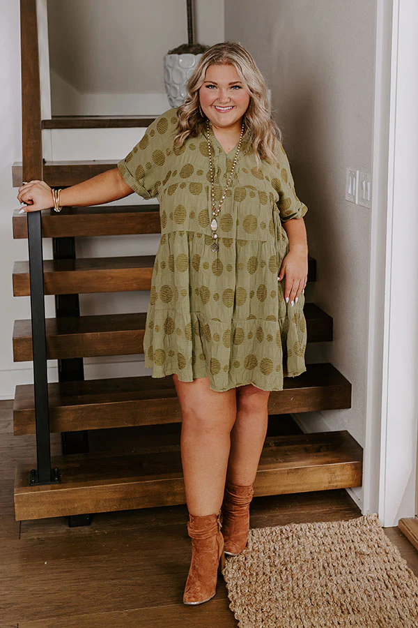 Dancing In The Sun Babydoll Dress In Sage Curves - Image 6