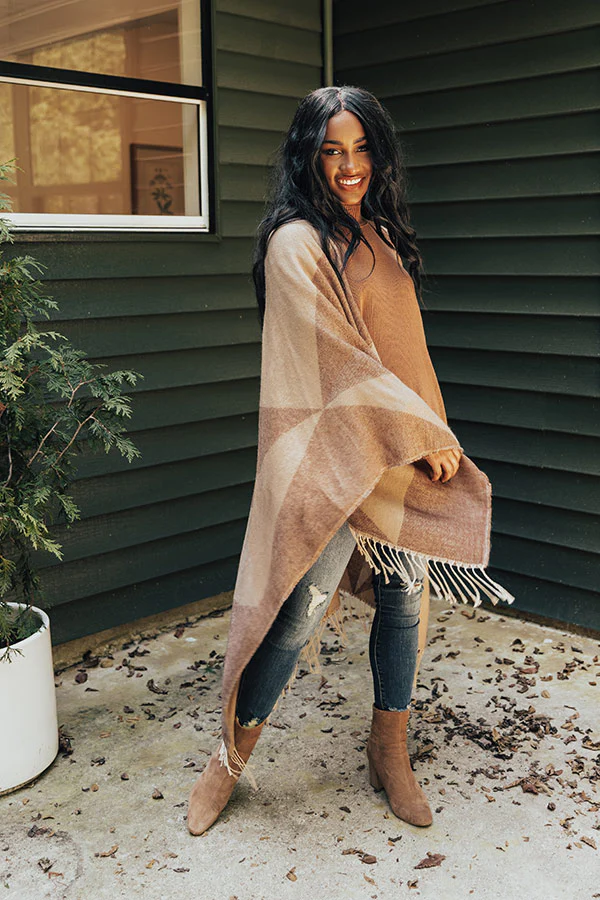 Denver Debut Poncho In Chocolate - Image 3