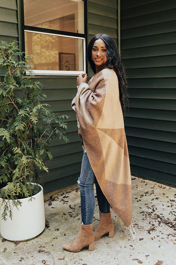 Denver Debut Poncho In Chocolate - Image 4