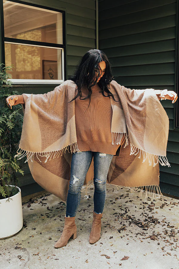 Denver Debut Poncho In Chocolate - Image 5