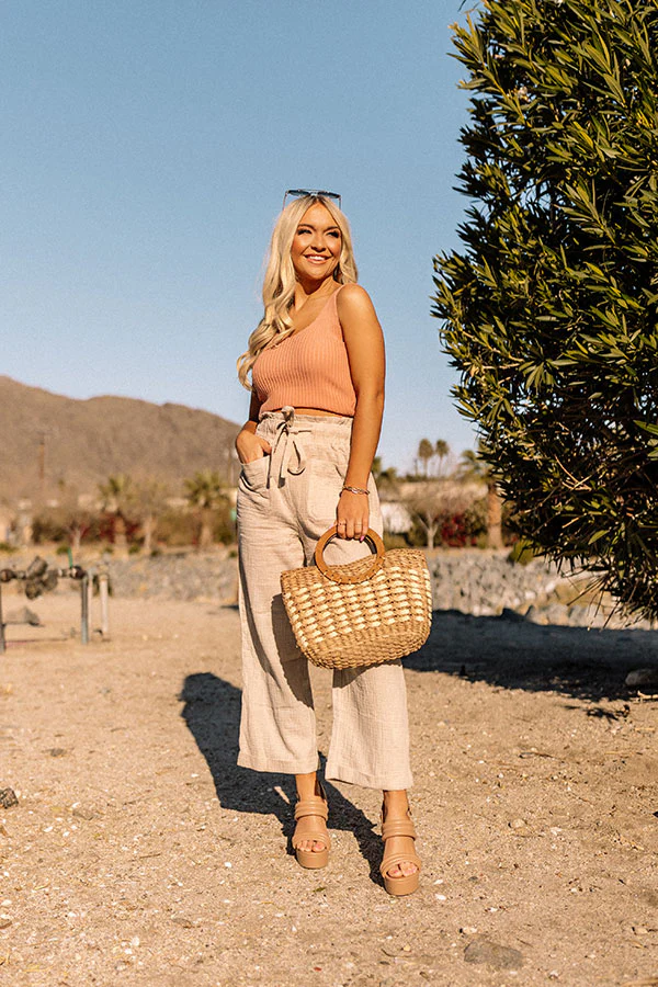 Desert Days Ribbed Tank In Latte - Image 7