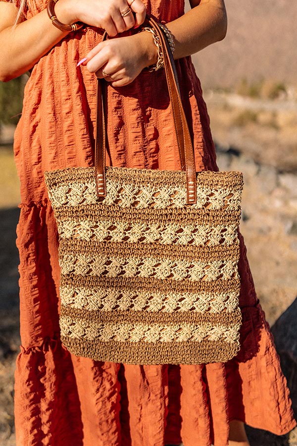 Desert Dreamer Woven Tote In Natural - Image 3