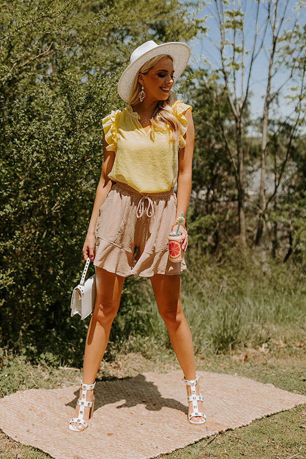 Desert Sensation High Waist Shorts In Iced Latte - Image 7