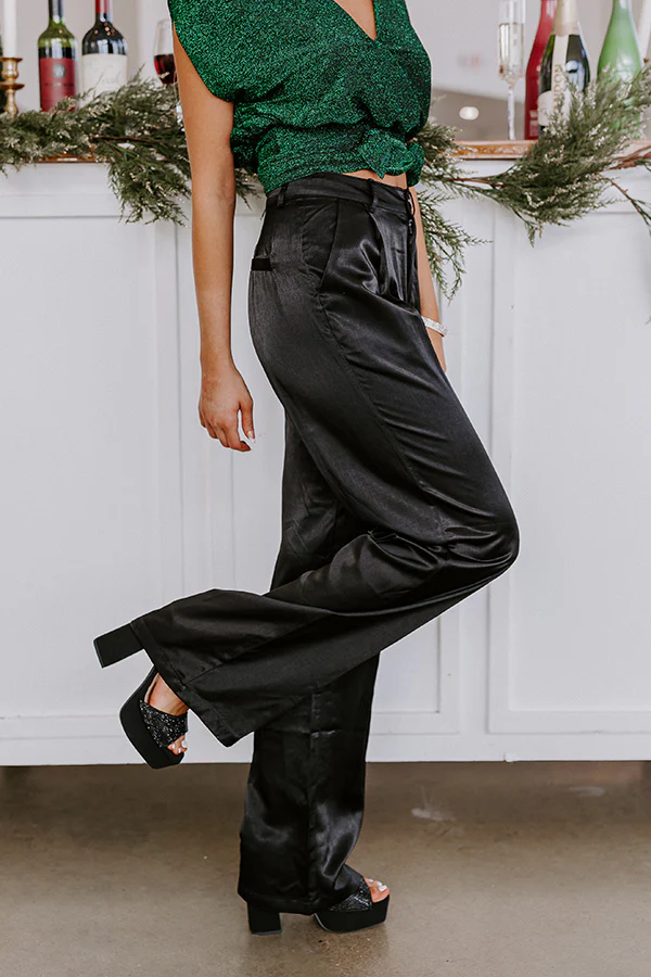 Destiny High Waist Satin Pants - Image 3