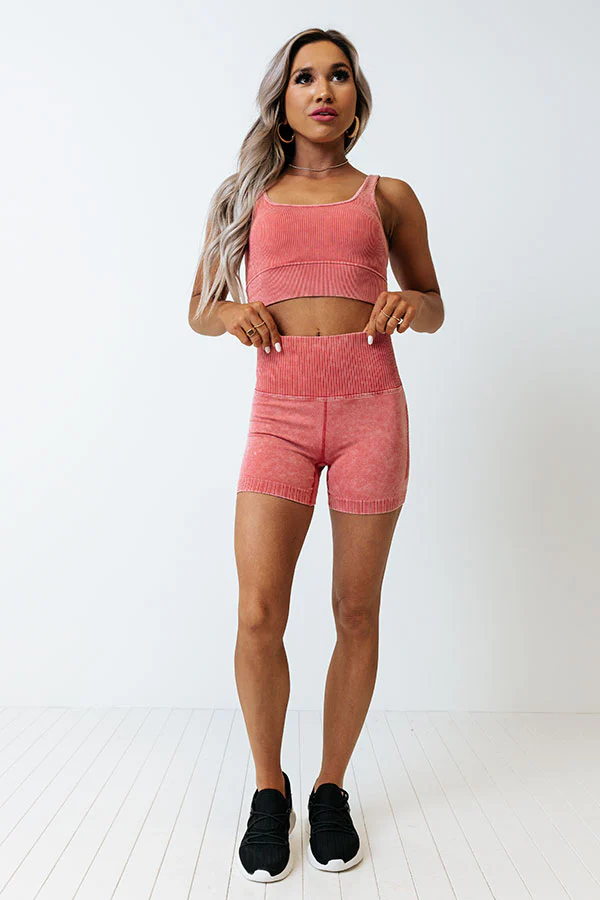 Doing The Most Ribbed Crop Top in Rose - Image 5