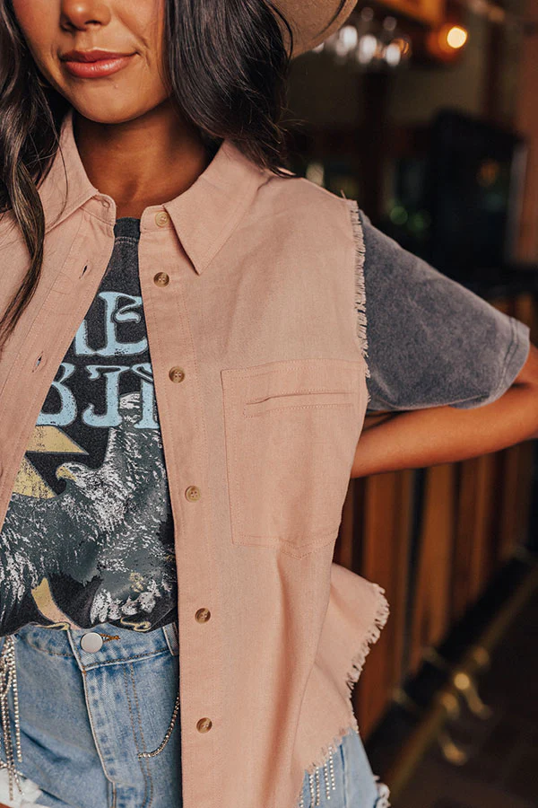 Drawn To The Beach Linen-Blend Button Up - Image 3