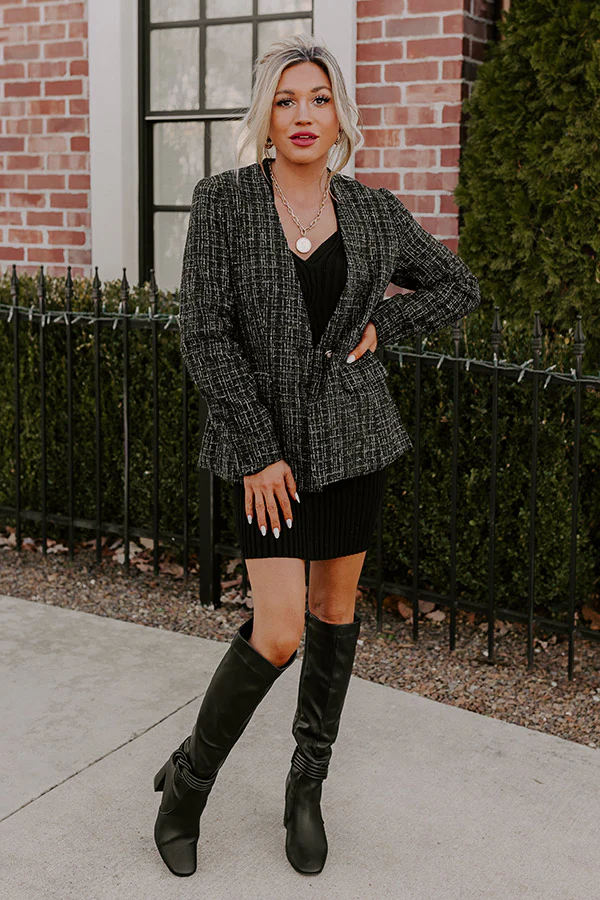 Dreaming Bigger Tweed Blazer In Black - Image 7