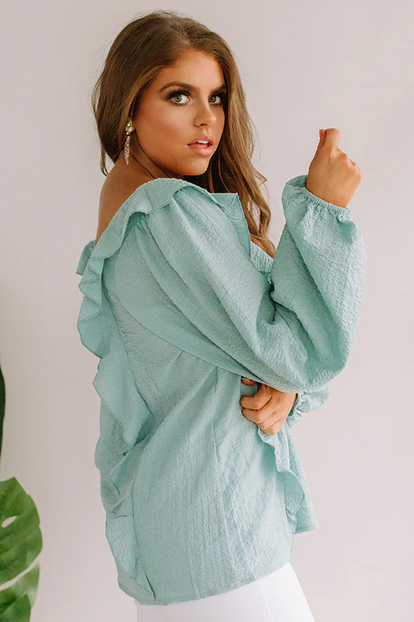 Dreams Of Tomorrow Ruffle Shift Top In Ocean Wave - Image 4