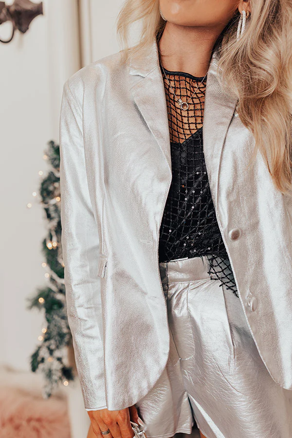 Easily Impressed Metallic Blazer - Image 3