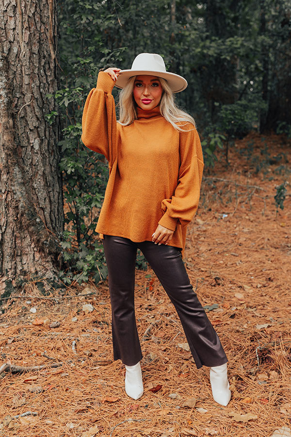 Easy To Style Ribbed Sweater Top in Camel - Image 8