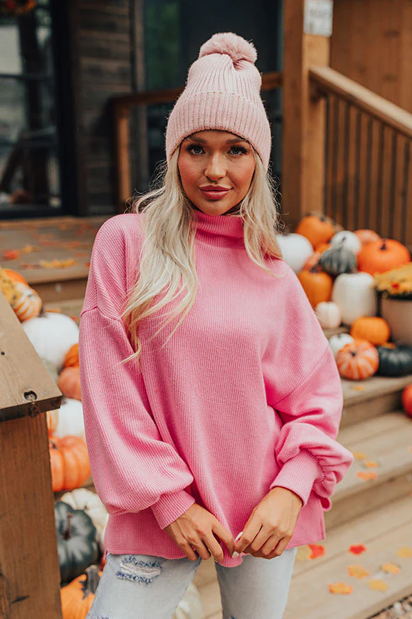 Easy To Style Ribbed Sweater Top in Pink - Image 5