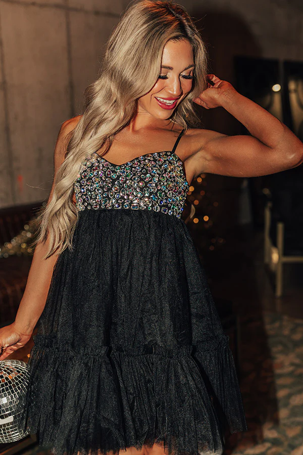 Effortless Elegance Embellished Tulle Mini Dress - Image 5