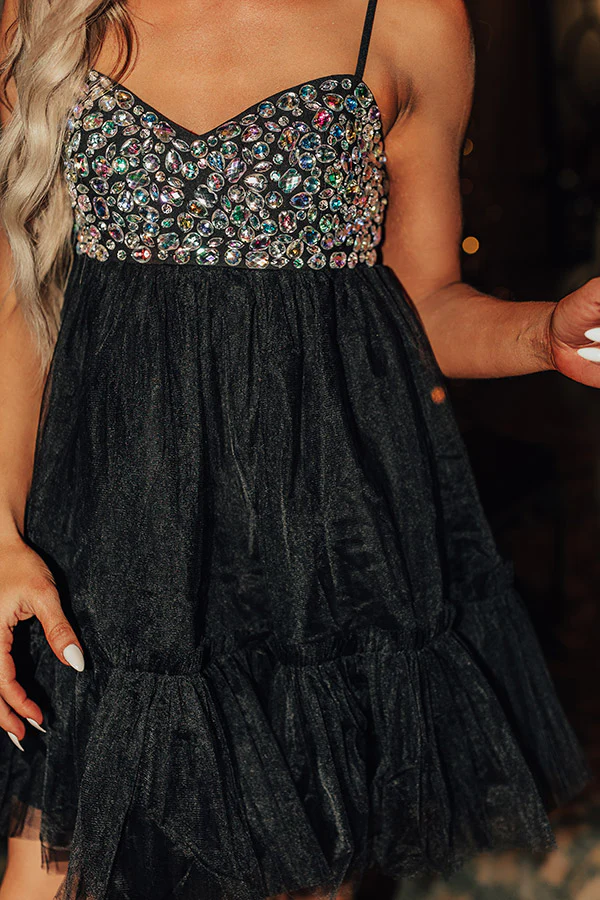 Effortless Elegance Embellished Tulle Mini Dress - Image 6