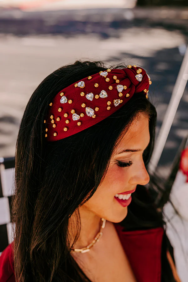 Effortless Radiance Embellished Headband In Wine - Image 2