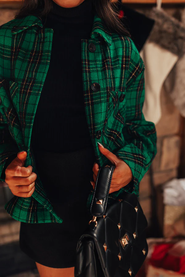 Evergreen State Of Mind Plaid Jacket In Green - Image 2