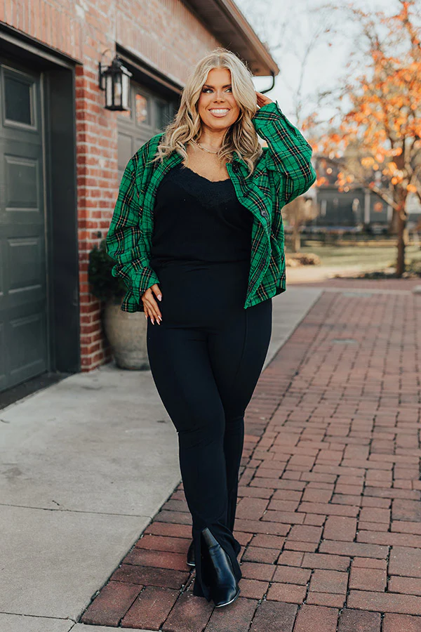 Evergreen State Of Mind Plaid Jacket In Green Curves - Image 2