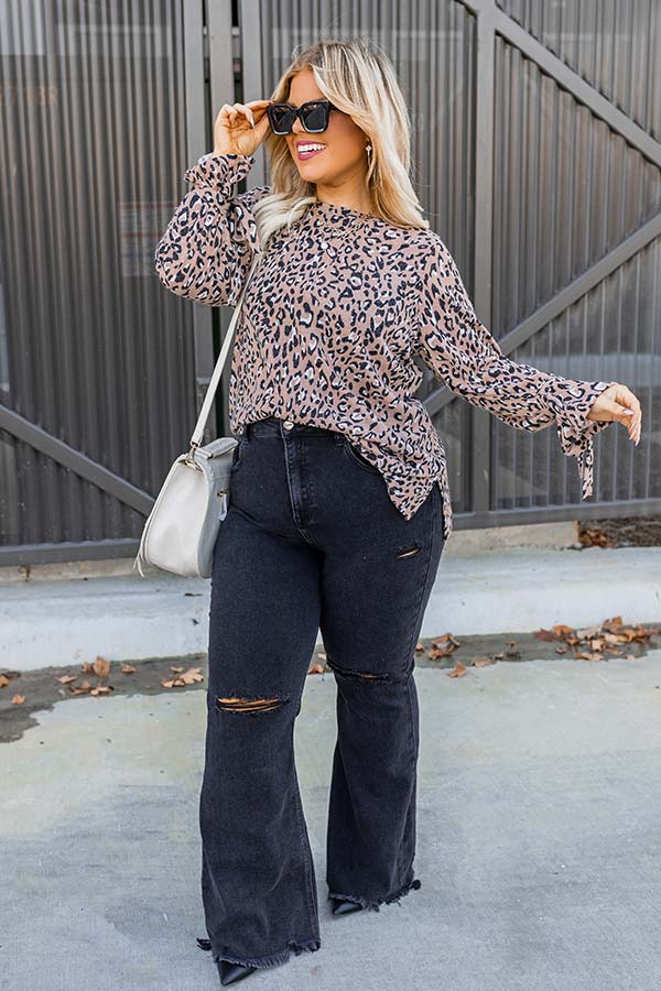 Expert Kindness Leopard Shift Top In Iced Latte Curves - Image 7