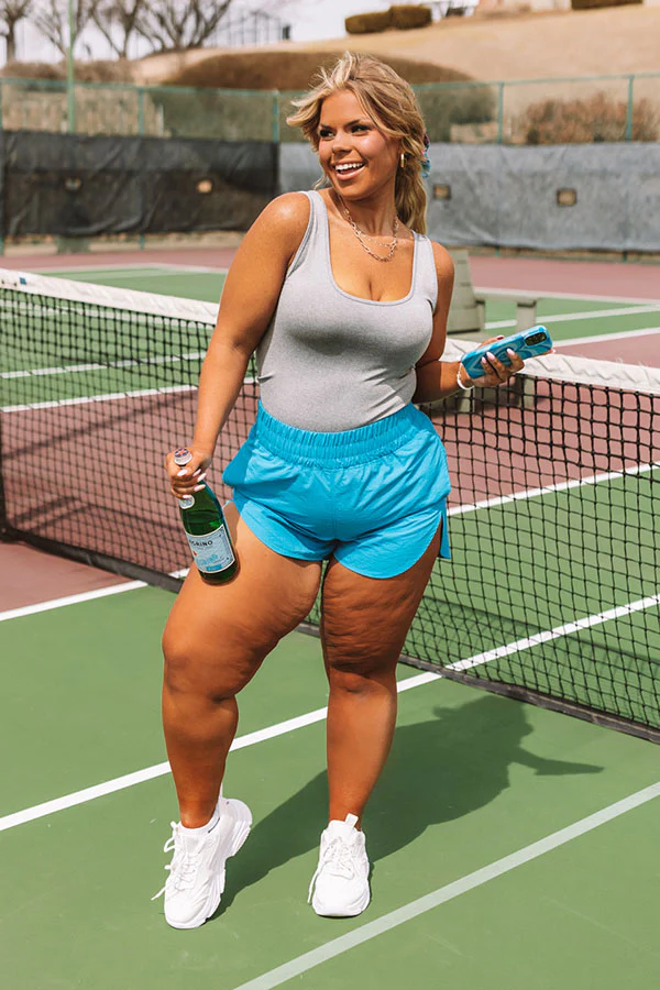 Extra Cardio High Waist Windbreaker Shorts In Ocean Blue - Image 10
