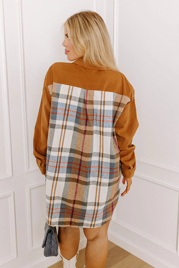 Fall Fields Plaid Tunic In Camel Curves - Image 6