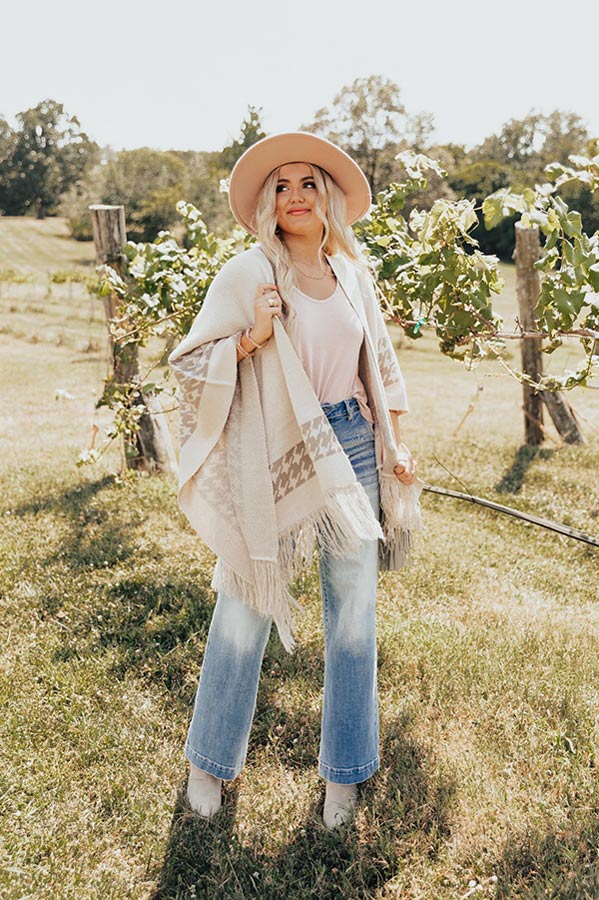 Fall Kinda Girl Poncho In Birch - Image 7