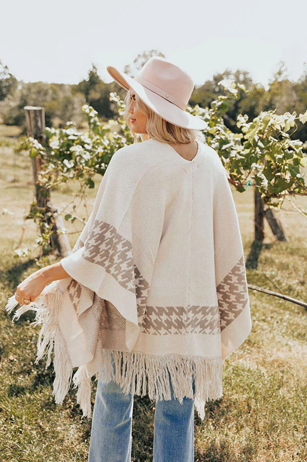 Fall Kinda Girl Poncho In Birch - Image 9
