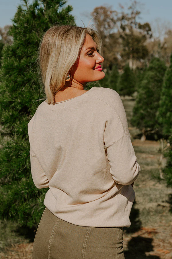 Fall Latte Shift Sweater in Beige - Image 5
