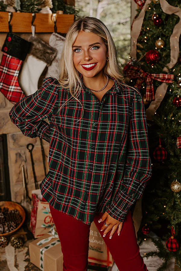 Fall Leaves Plaid Top - Image 4