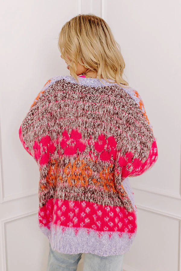 Fan of Floral Knit Cardigan Curves - Image 5
