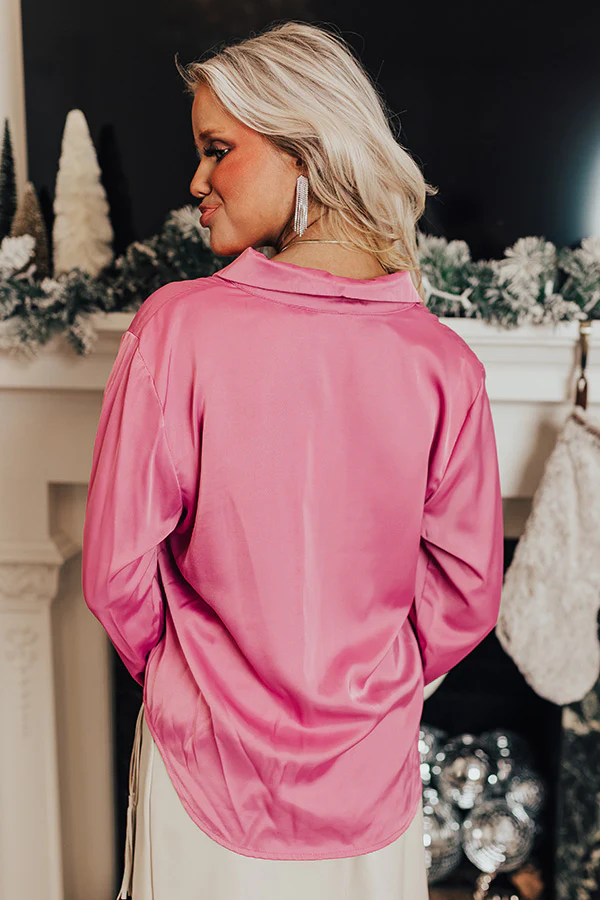 Fashionable Scene Satin Feather Top In Blush - Image 4